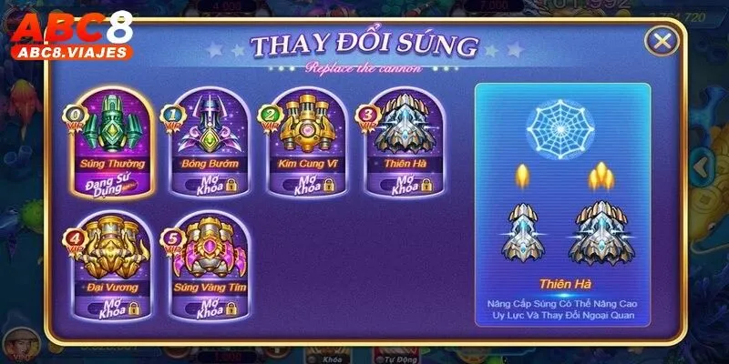 Bắn Cá Khủng Long ABC8 Siêu Phẩm Khẳng Định “Chất” Dân Chơi 4 Review kho vũ khí cùng tính năng siêu chất có trong game